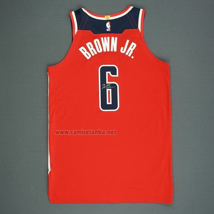 Camiseta Washington Wizards Troy Brown Jr. #6 Icon Autentico Rojo